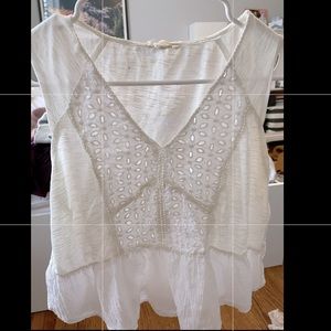 White eyelet tank top